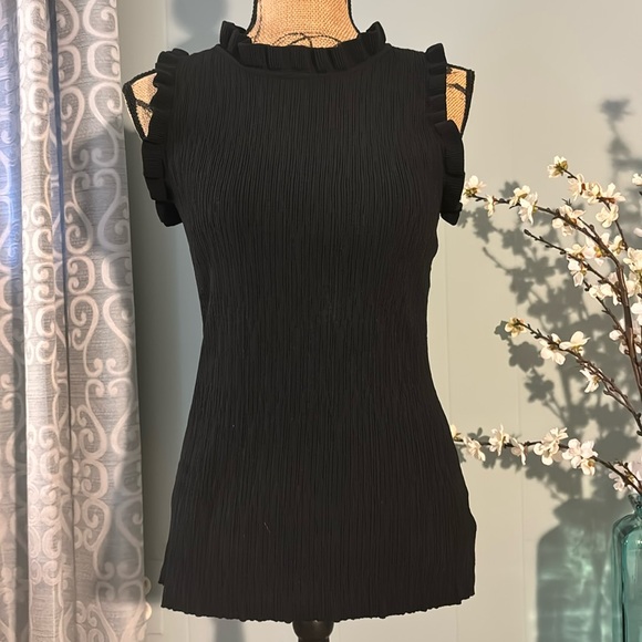 Current Air Tops - Current Air Los Angeles Ruffle Neck Tank